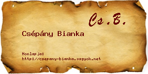 Csépány Bianka névjegykártya