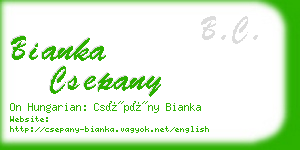 bianka csepany business card
